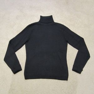 J. Crew 100% Wool Black Turtleneck Sweater